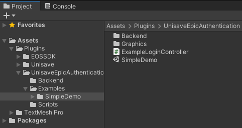 Example project file structure.